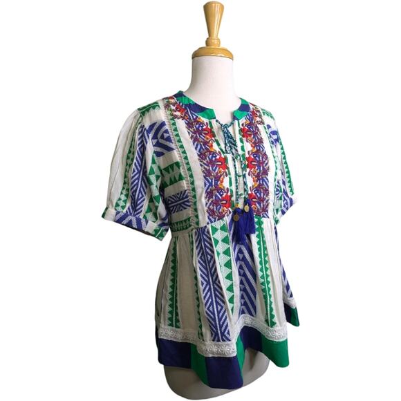 Anthropologie Verb Pallavi Singhee Sylvia Babydoll Blouse Top Womens XS - Picture 2 of 12